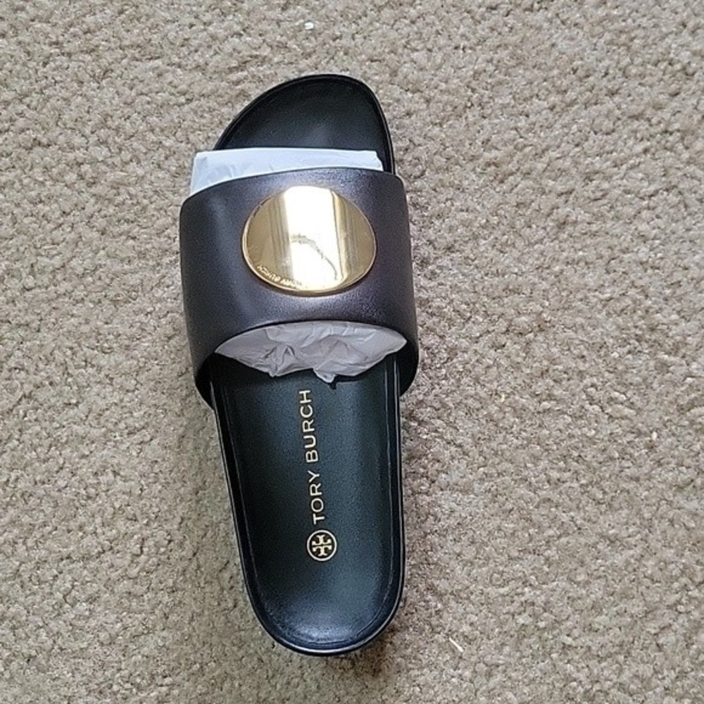 Tory Burch Patis Leather Platform Slide Sandals Sz 9